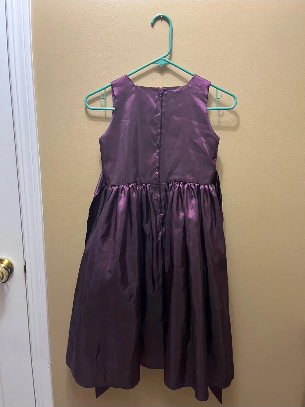 Cherokee Plum Satin Floral Waistband Party Dress
